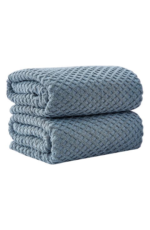 2-Pack Diamond Cotton Bath Sheets
