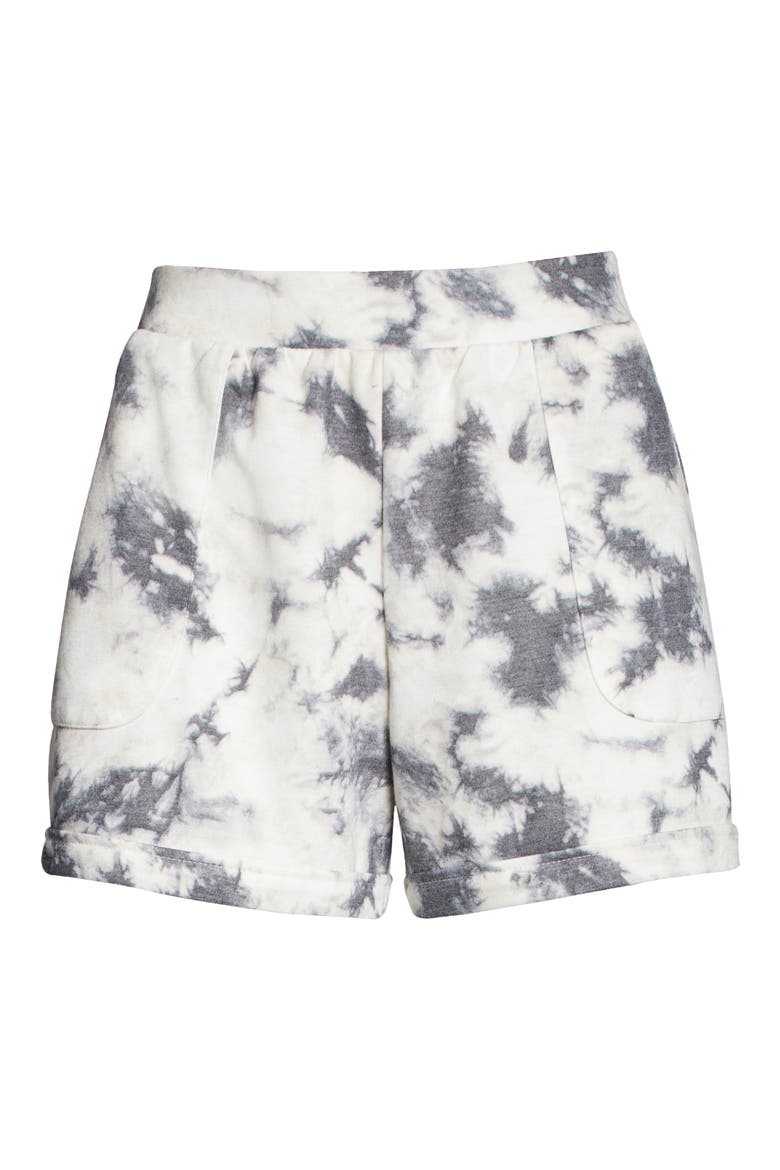 Double Knit Lounge Shorts, Alternate, color, BLACK TIE-DYE