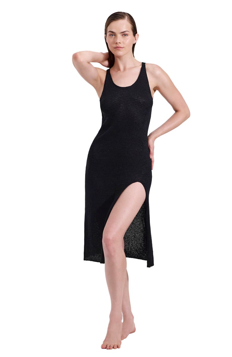 Luma Gottex Isla Knit Dress Cover-Up, Main, color, Black