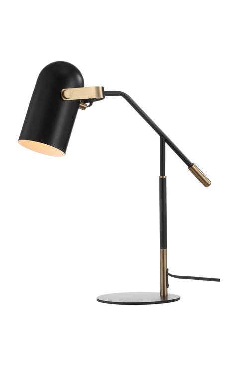Edison 19.25" Metal LED Task Lamp, Black/Brass Gold
