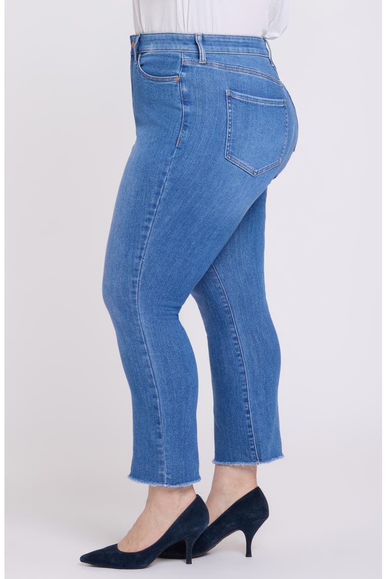 Billie Frayed High Waist Ankle Mini Bootcut Jeans, Alternate, color, BLUE PARADISE