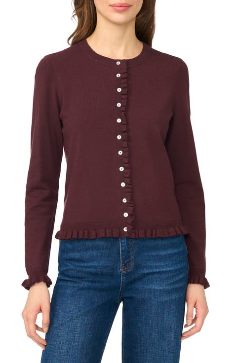 Ruffle Trim Cardigan
