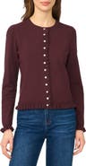 CeCe Ruffle Trim Cardigan