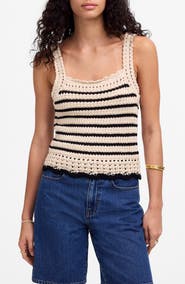 Madewell Stripe Crochet Sweater Tank