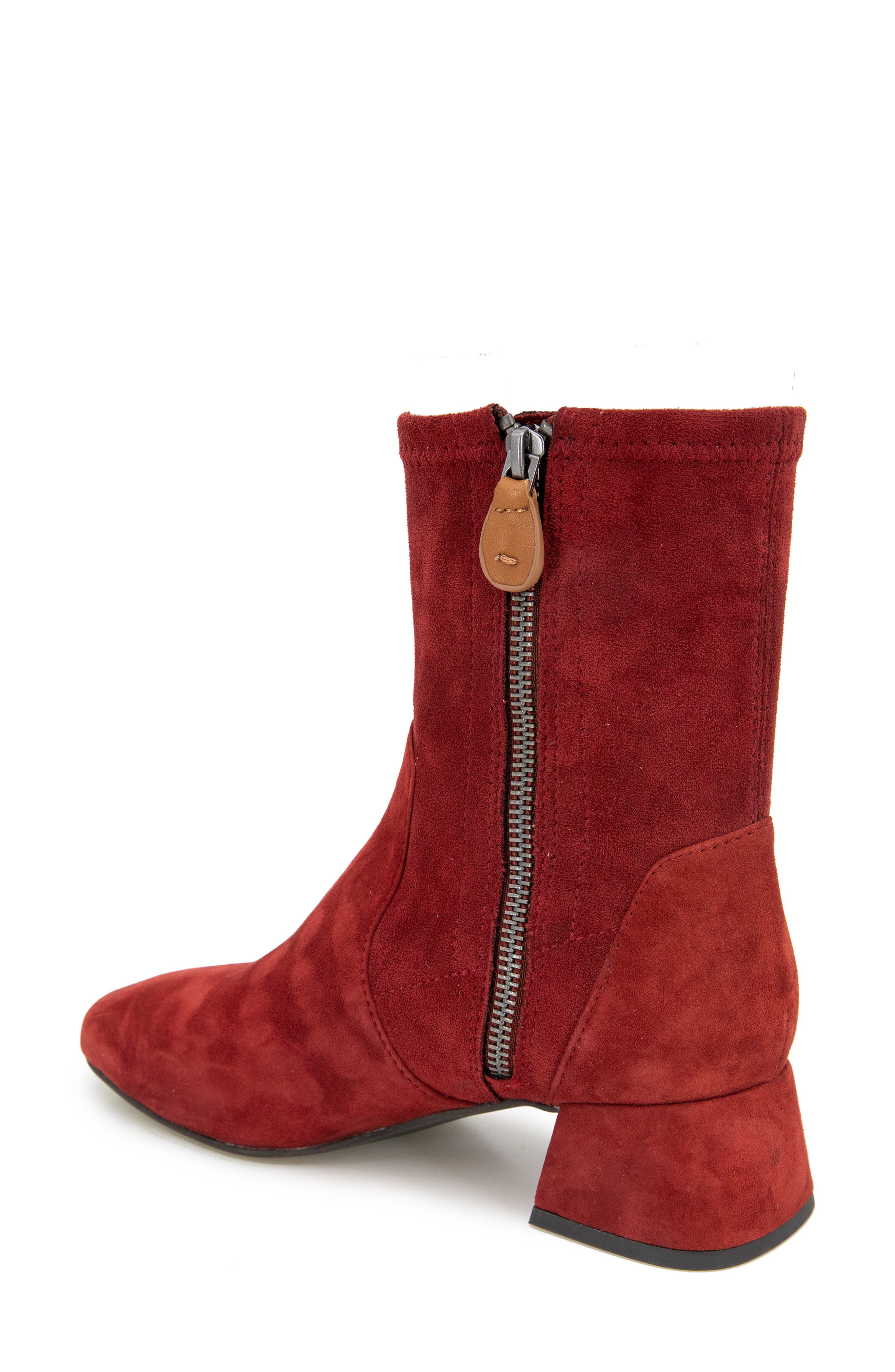 Elbert Block Heel Bootie, Alternate, color, BURNT RED SUEDE