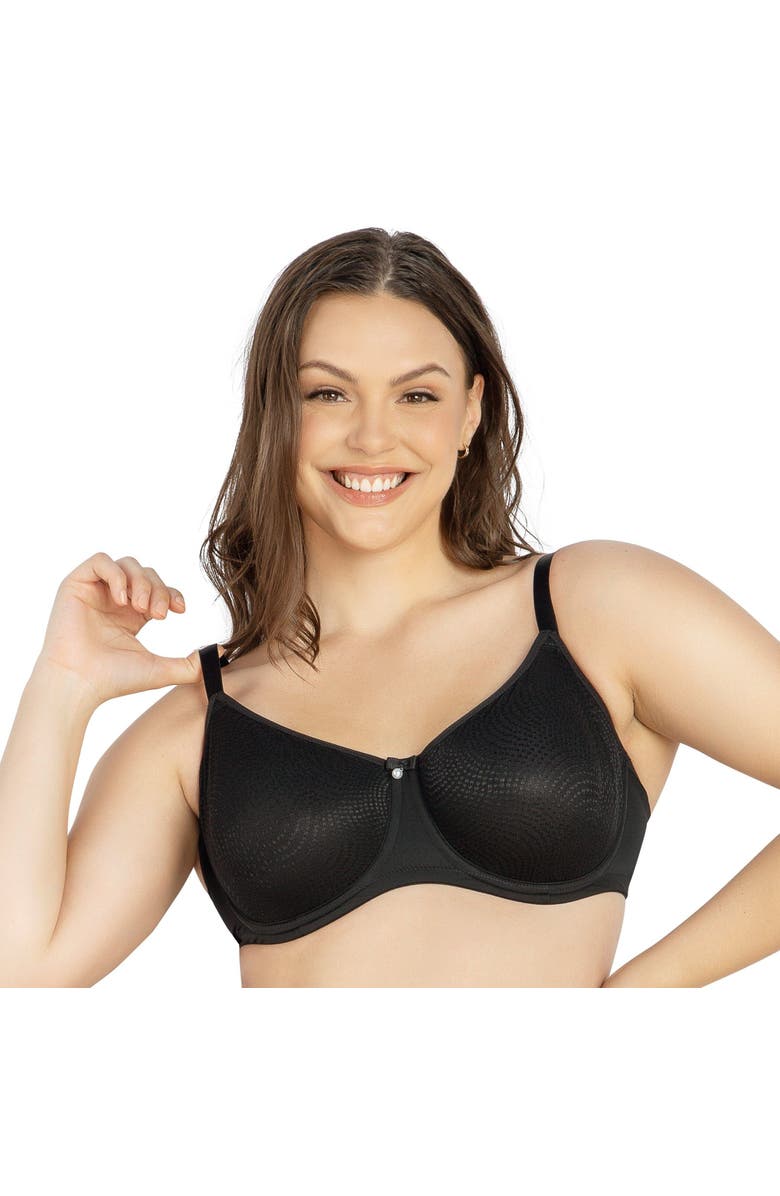 Parfait Pearl Non-Padded Seamless Minimizer Bra, Alternate, color, Black