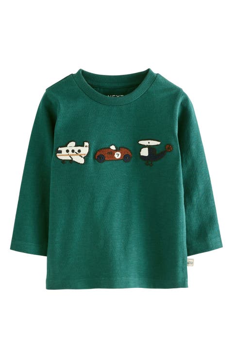 Kids' Transport Appliqué Long Sleeve Cotton Graphic T-Shirt (Little Kid)