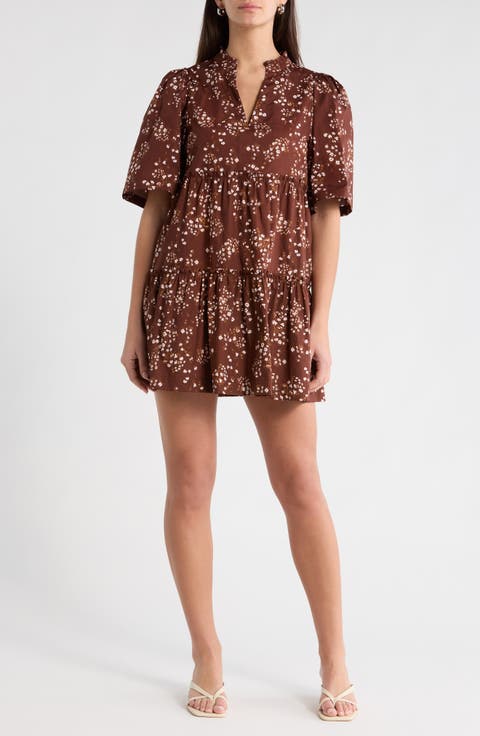 Gibson Floral Dixie Tiered Cotton Dress