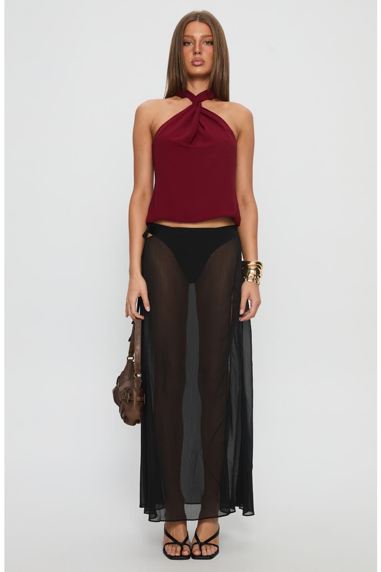 Adalynne Twist Neck Top, Alternate, color, RED