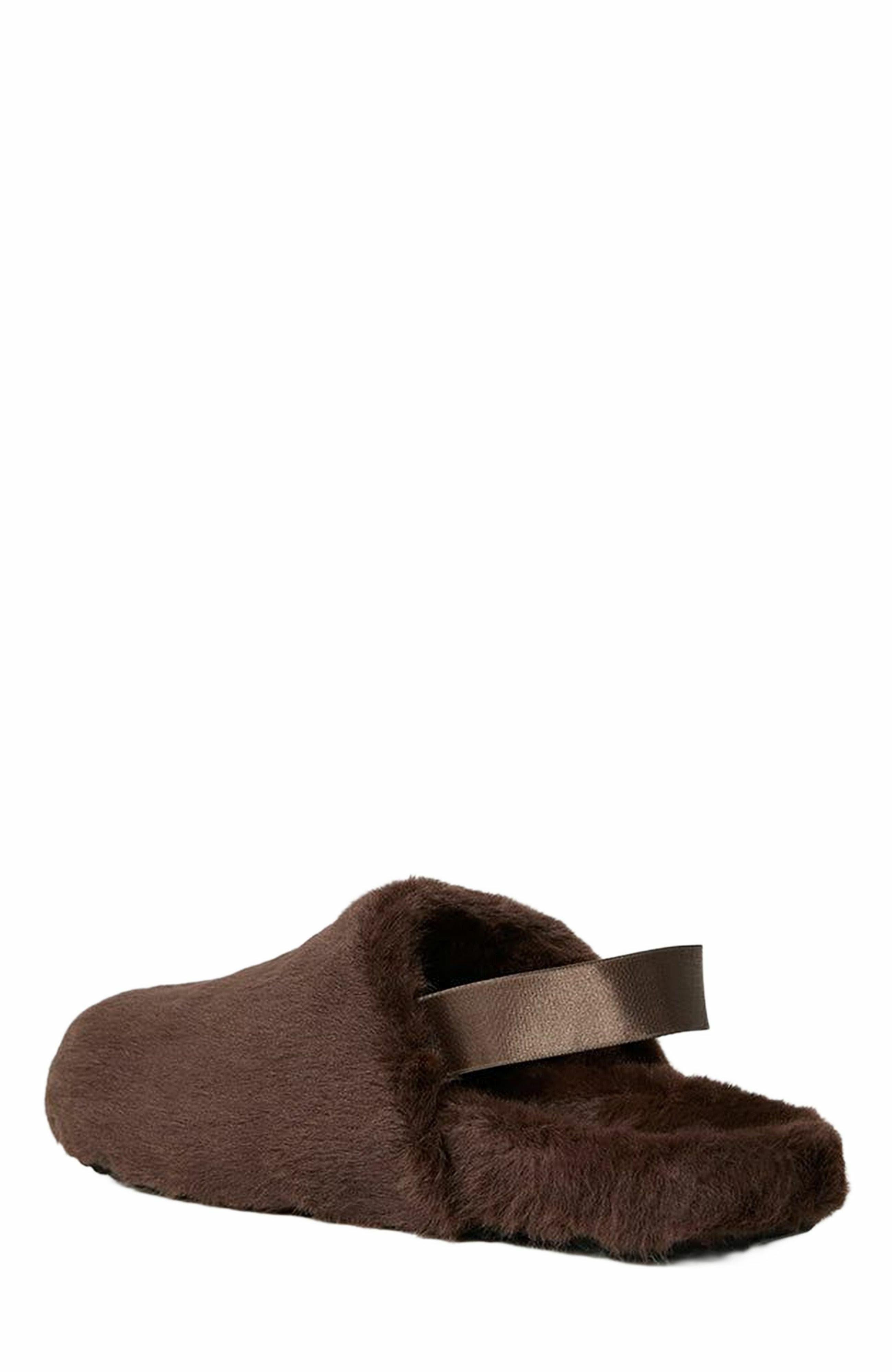 WeWoreWhat Fur Slipper, Alternate, color, Chestnut