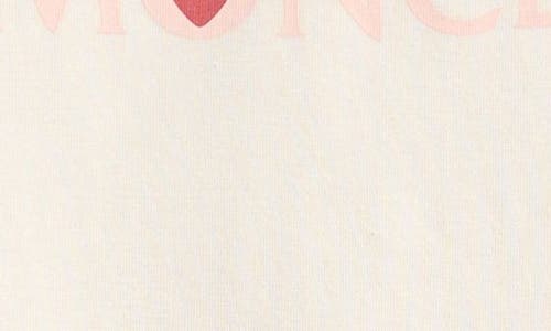 Moncler Kids' Ruffle Hem Graphic T-shirt & Heart Print Leggings Set In White