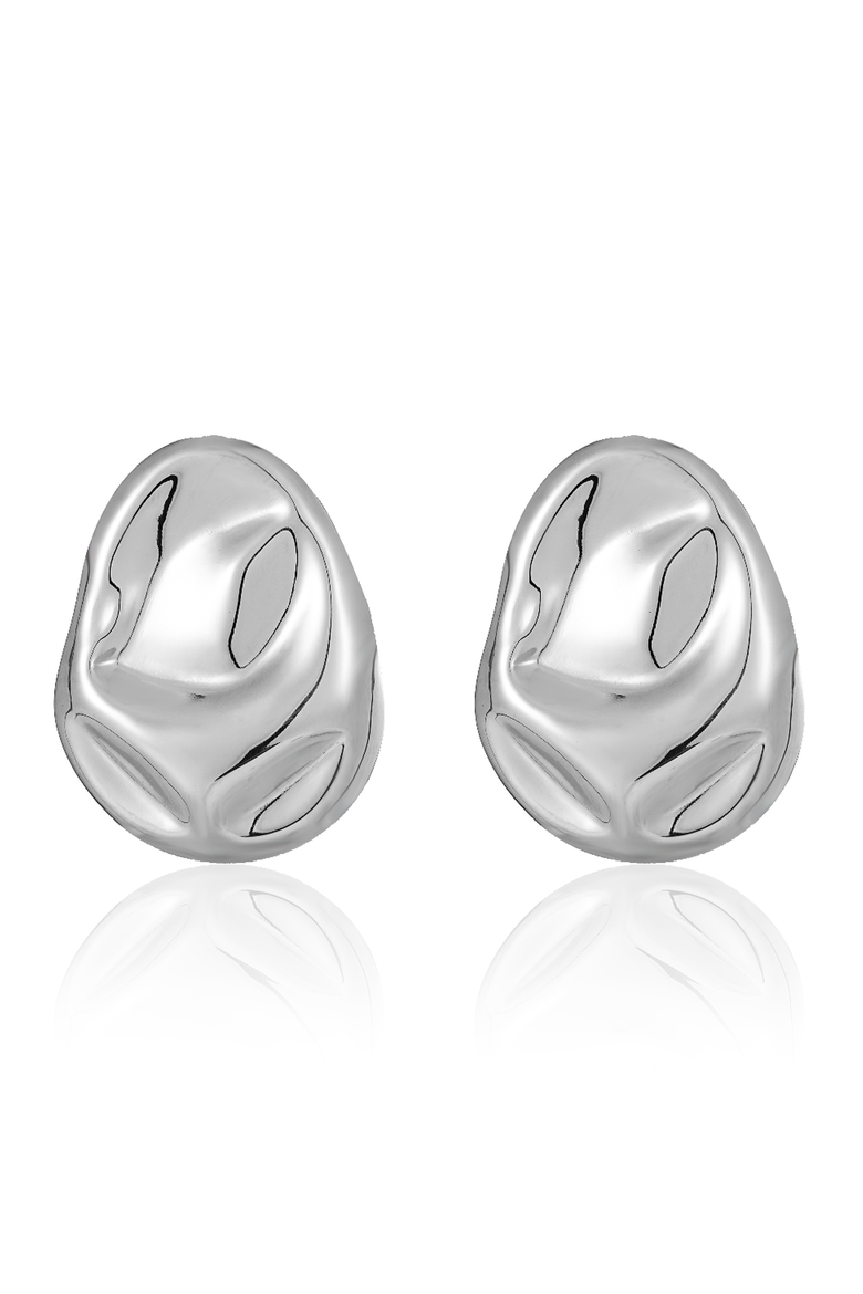 Alba Sculpture Earrings, Main, color, Silver
