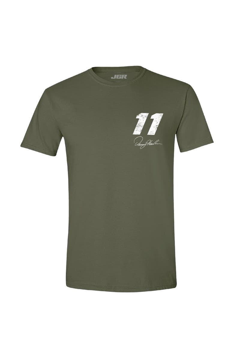 JOE GIBBS RACING TEAM COLLECTION Men's Joe Gibbs Racing Team Collection Green Denny Hamlin Flag T-Shirt, Alternate, color, Green