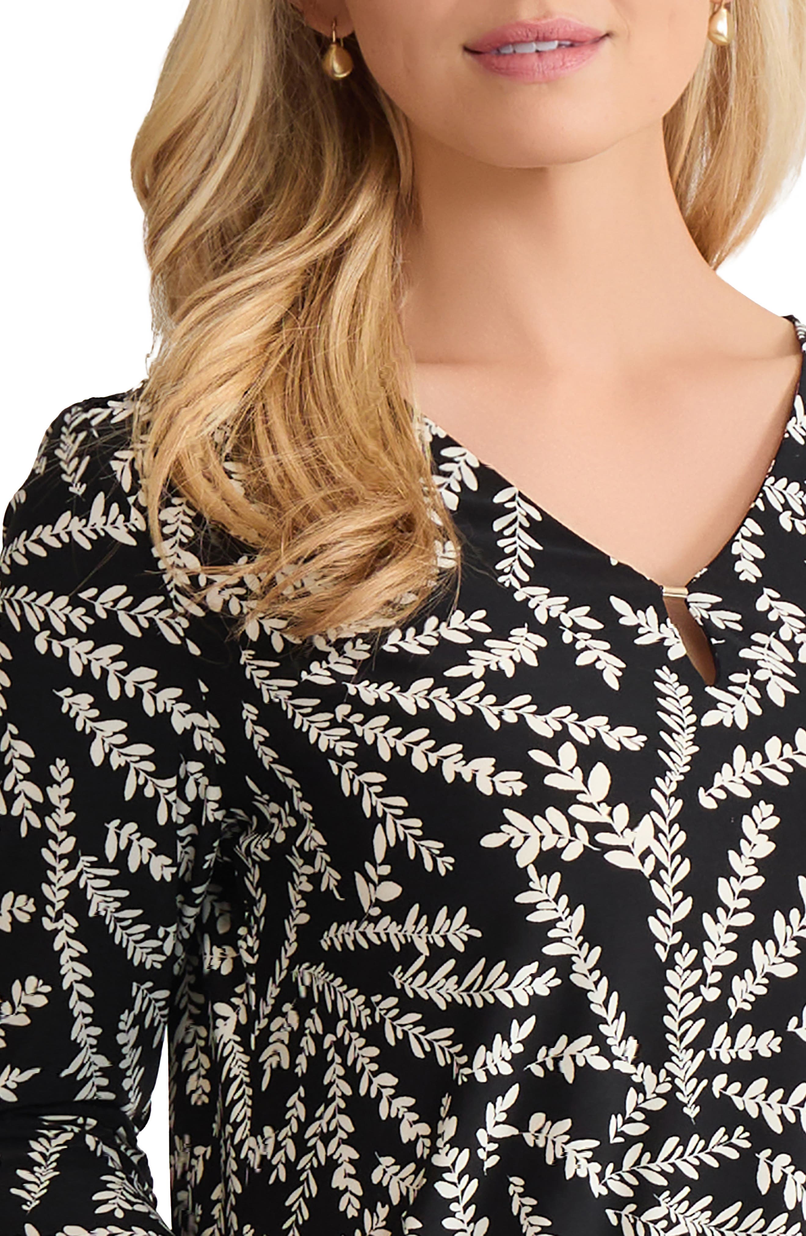 Botanical Print V-Neck Top (Women) | Nordstrom