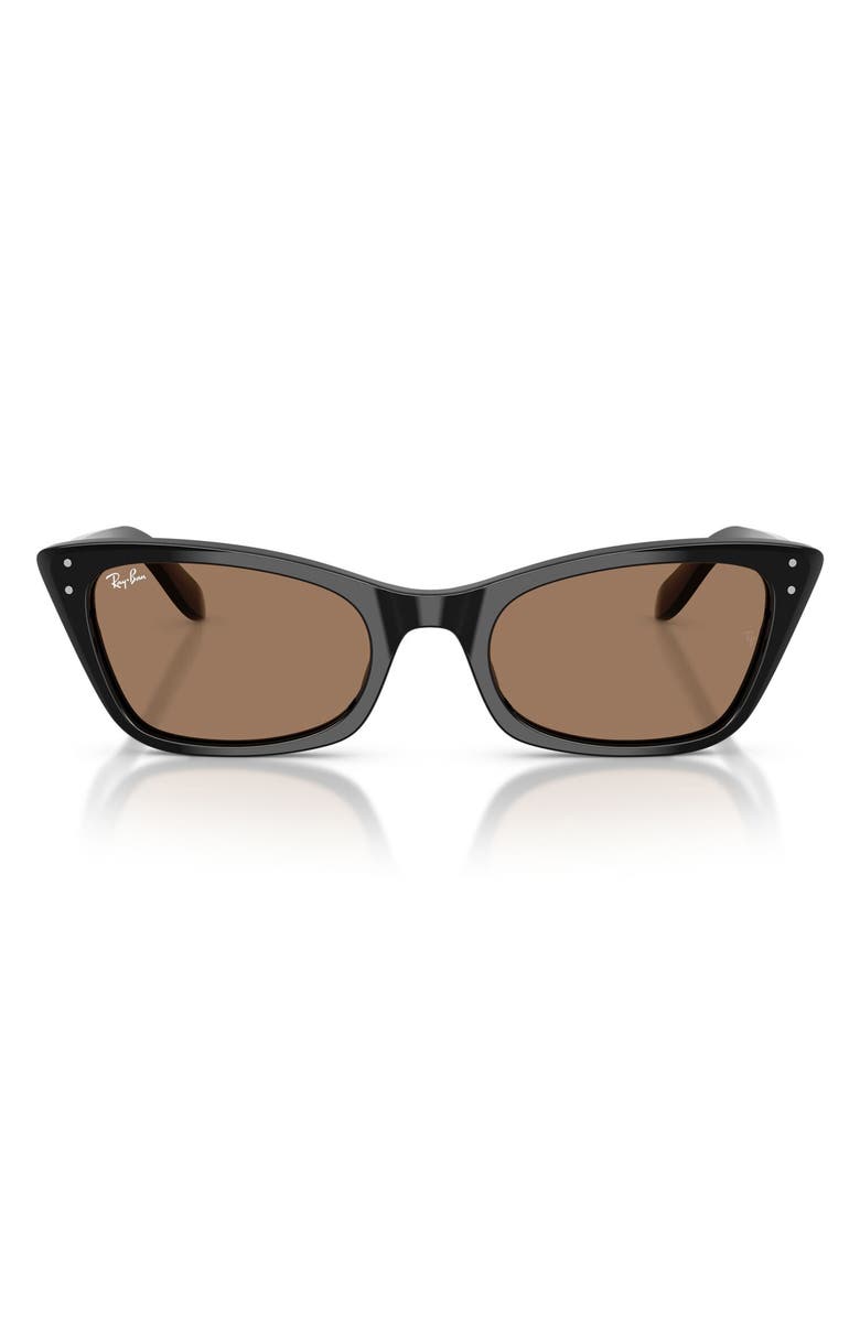Ray-Ban Lady Burbank 52mm Cat Eye Sunglasses, Main, color, Black / Brown
