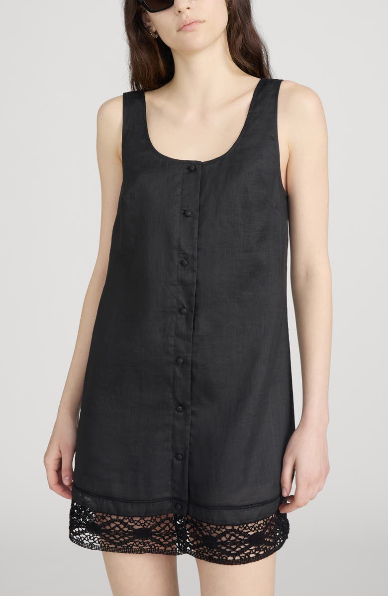 FRAME The Heirloom Sleeveless Minidress, Alternate, color, Black