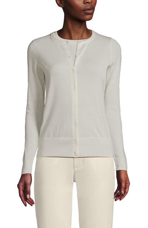 Fine Gauge Cotton Cardigan Sweater