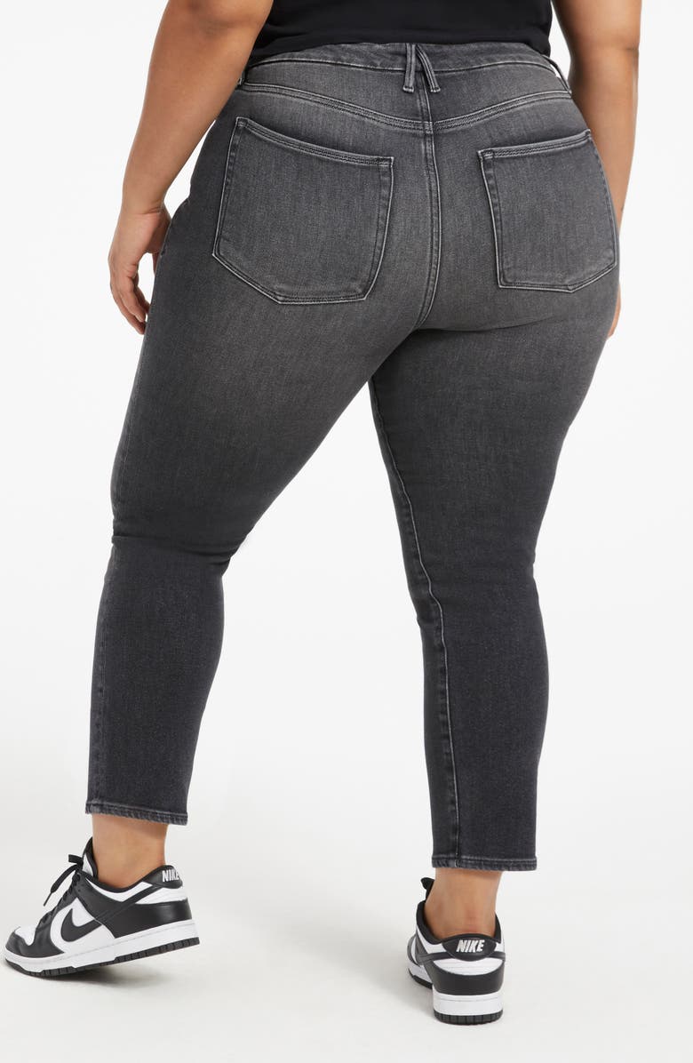 Good American Good Classic Ankle Straight Leg Jeans, Alternate, color, 