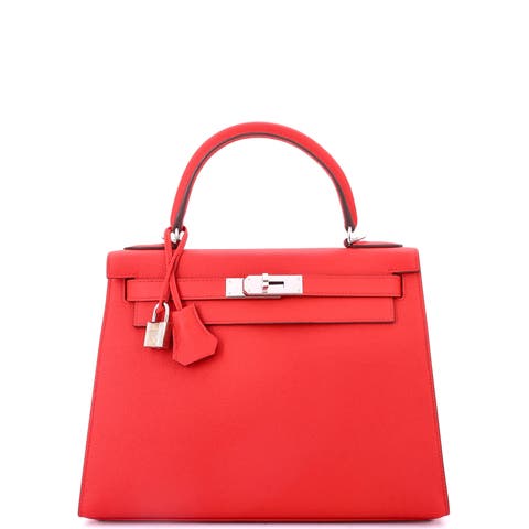 Kelly Handbag Red Epsom with Palladium Hardware 28