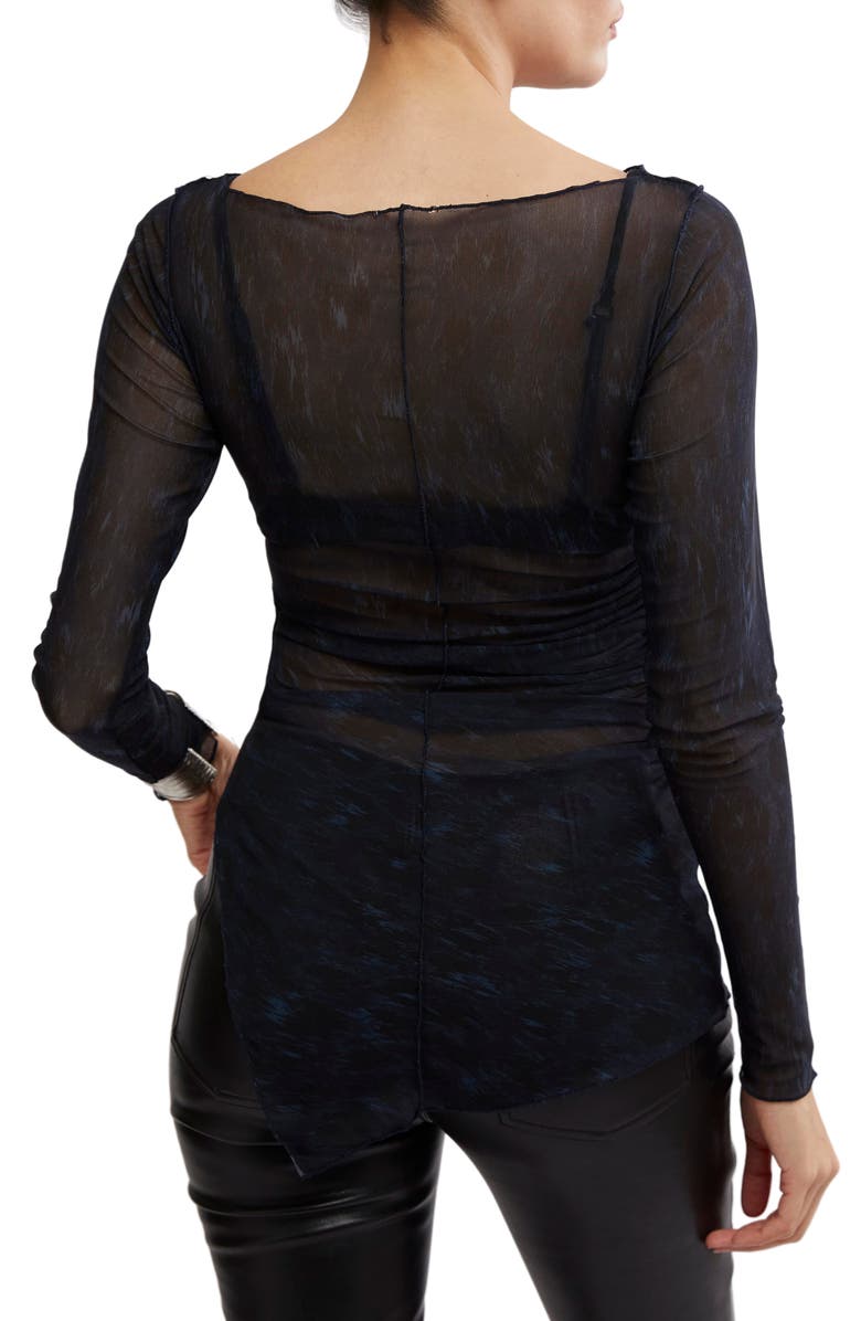 Free People Something Extra Animal Print Semisheer Mesh Tunic, Alternate, color,