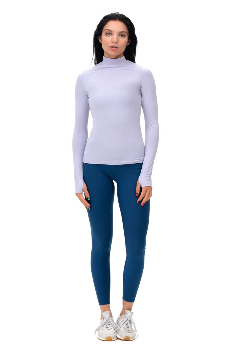 Rebody Active Cozy Mock Neck Long Sleeve Top, Alternate, color, Purple Lace