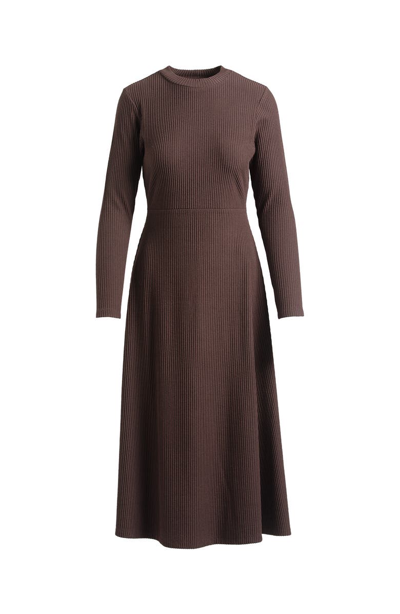 Single Stitch Ribbed Midi Dress, Alternate, color, Mahogany