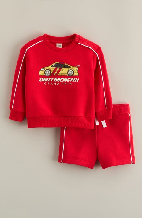 Fleece Graphic Sweatshirt & Shorts Set (Baby)