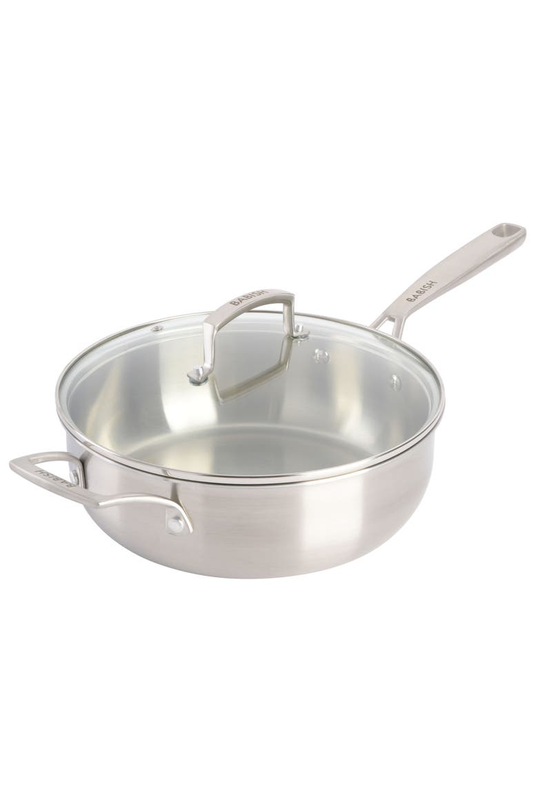12pc Stainless Steel Carbon Steel Aluminum Cookware Set, Alternate, color, Silver