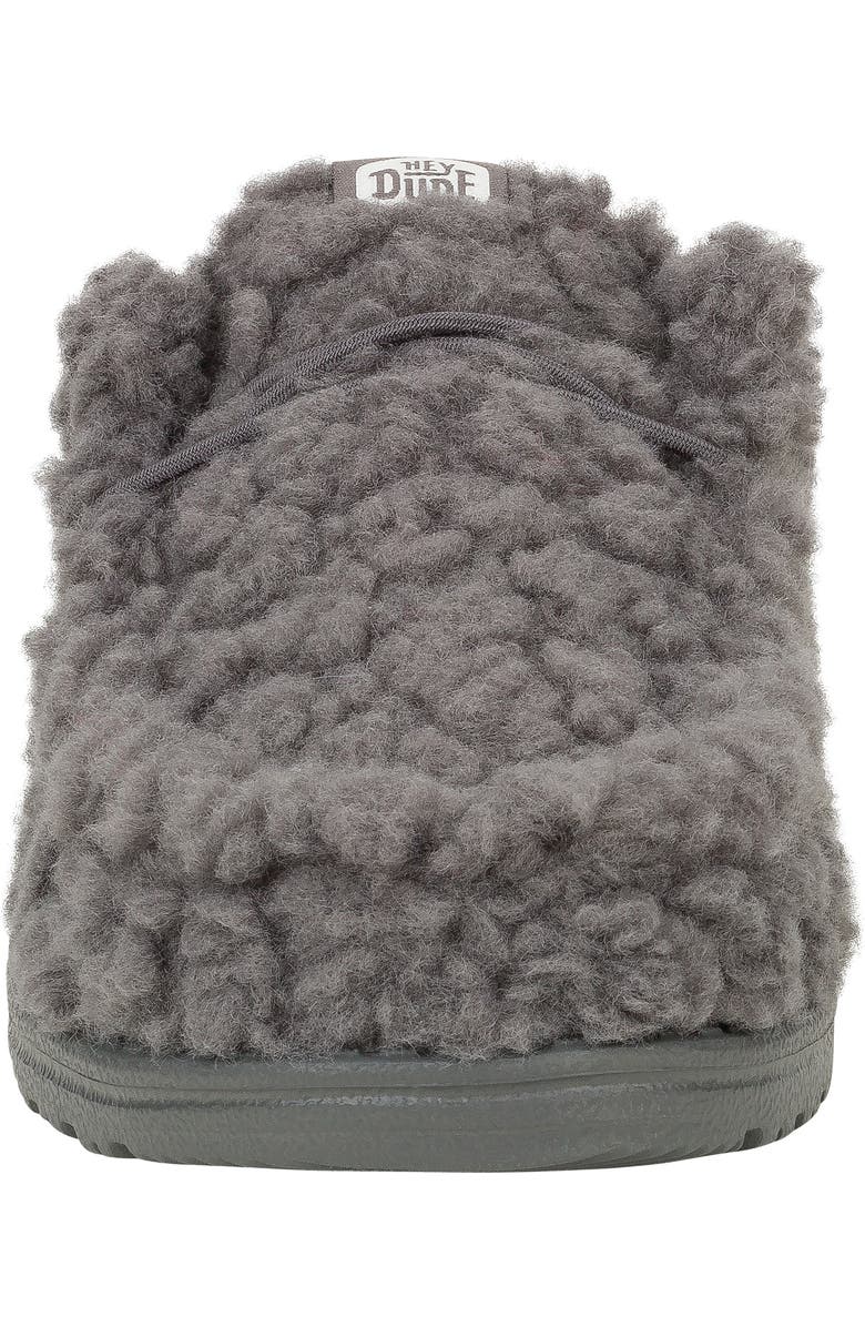 Hey Dude Wally Faux Shearling Slipper, Alternate, color, Granite Grey