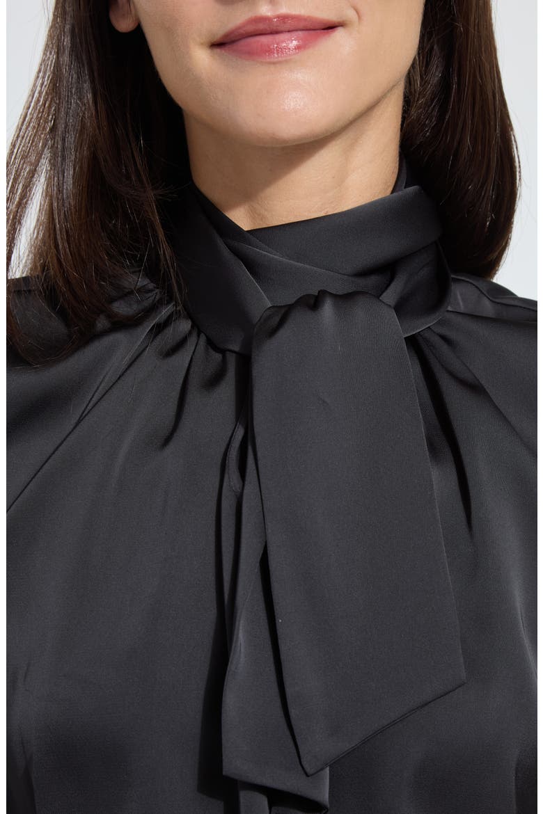 Indira Mixed Media Top, Alternate, color, BLACK