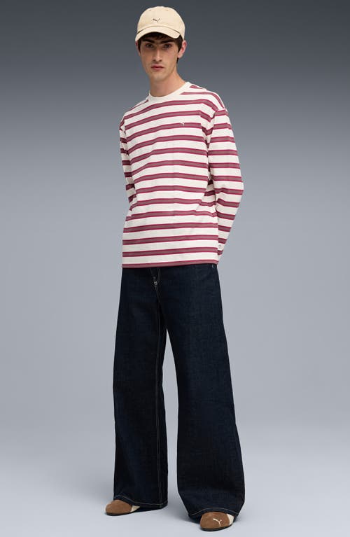 Puma Machts Mit Qualitat Stripe Long Sleeve Cotton T-shirt In White