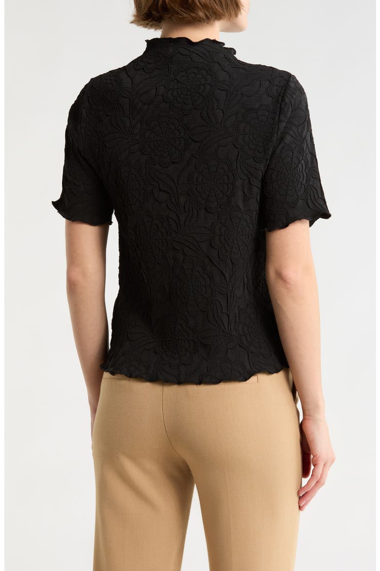 Floral Textured Knit Top, Alternate, color, BLACK