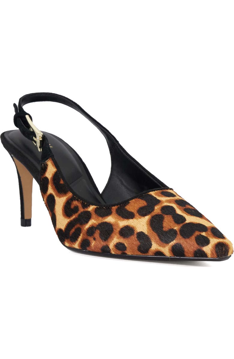 Dune London Closed Genuine Calf Hair Slingback Pointed Toe Pump, Main, color,