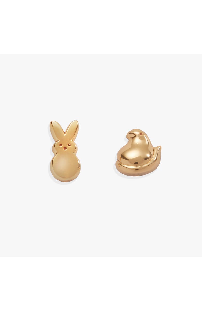 Alex and Ani Peeps<sup>®</sup> Mismatched Stud Earrings, Main, color, Gold