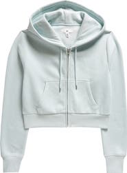 BP. Crop Cotton Blend Zip-Up Hoodie