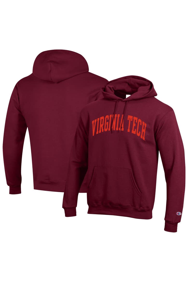 Men's Champion  Maroon Virginia Tech Hokies Basic Arch Fleece Pullover Hoodie, Main, color, Maroon