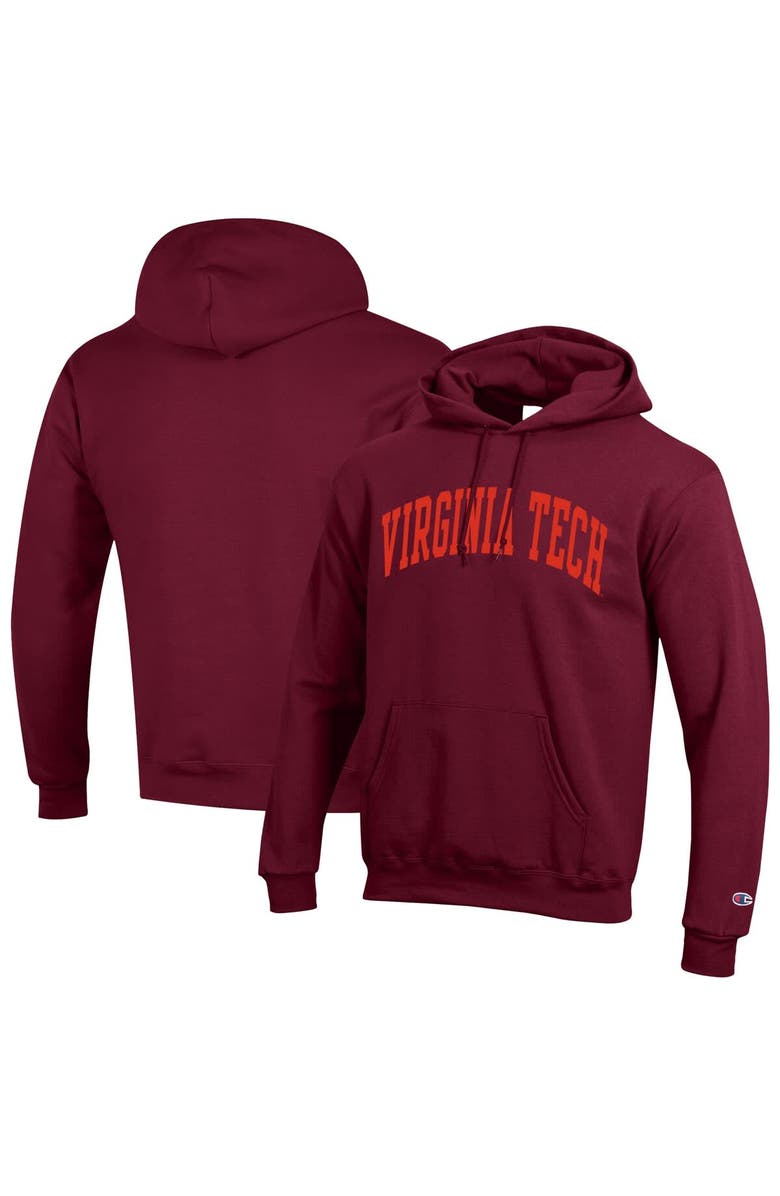 Champion Men's Champion  Maroon Virginia Tech Hokies Basic Arch Fleece Pullover Hoodie, Main, color, Maroon