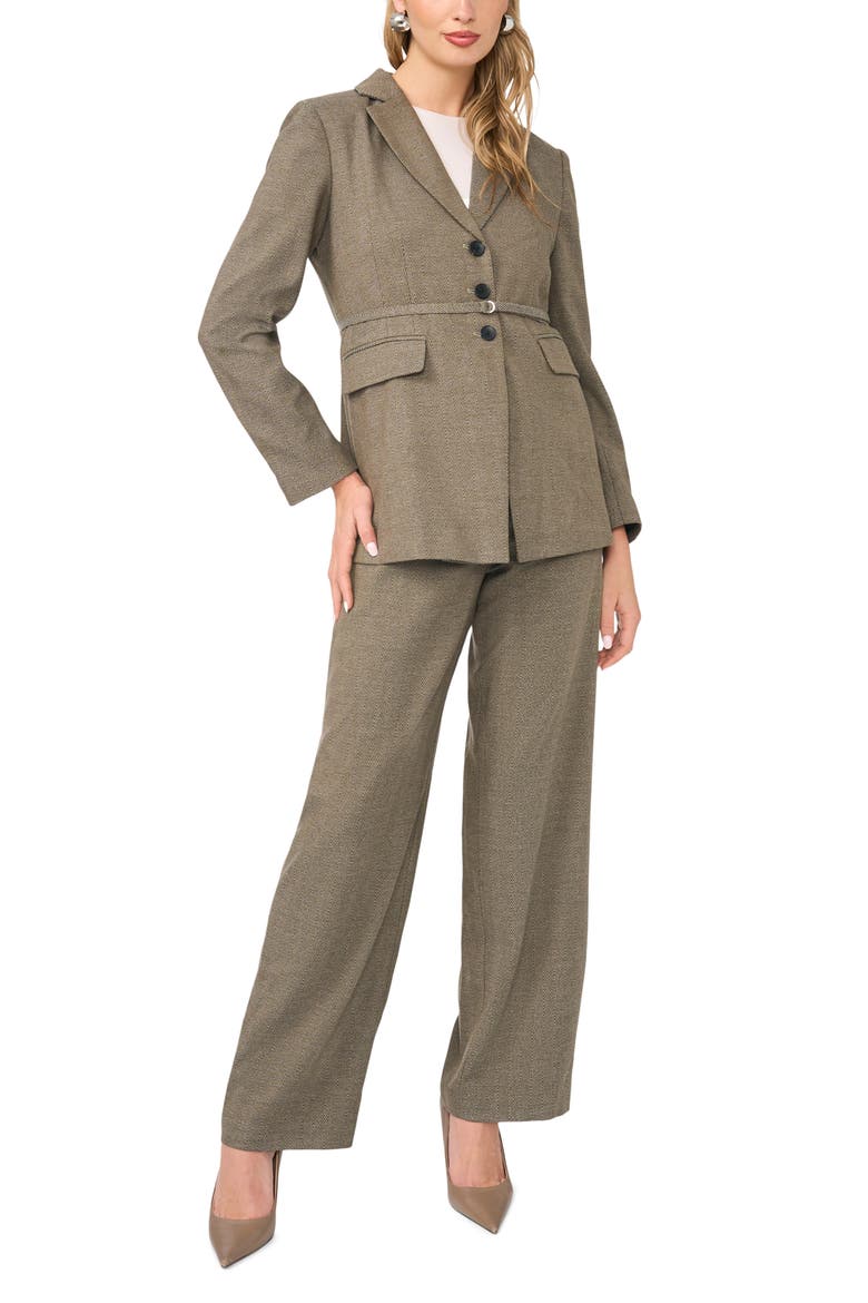 Slim Fit Herringbone Blazer, Alternate, color, RICH BLACK/ BEIGE