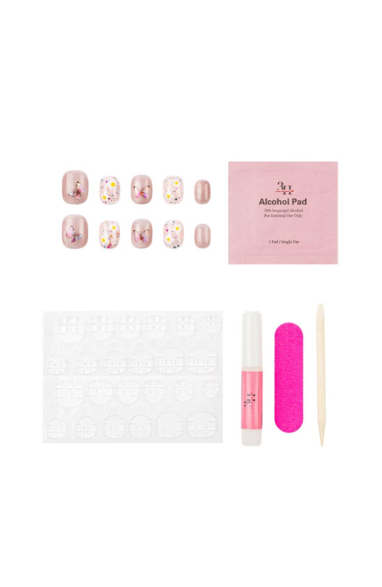 3H Nails Daisy Dreams Luxury Handmade Press on Nails, Alternate, color, Dusty Pink
