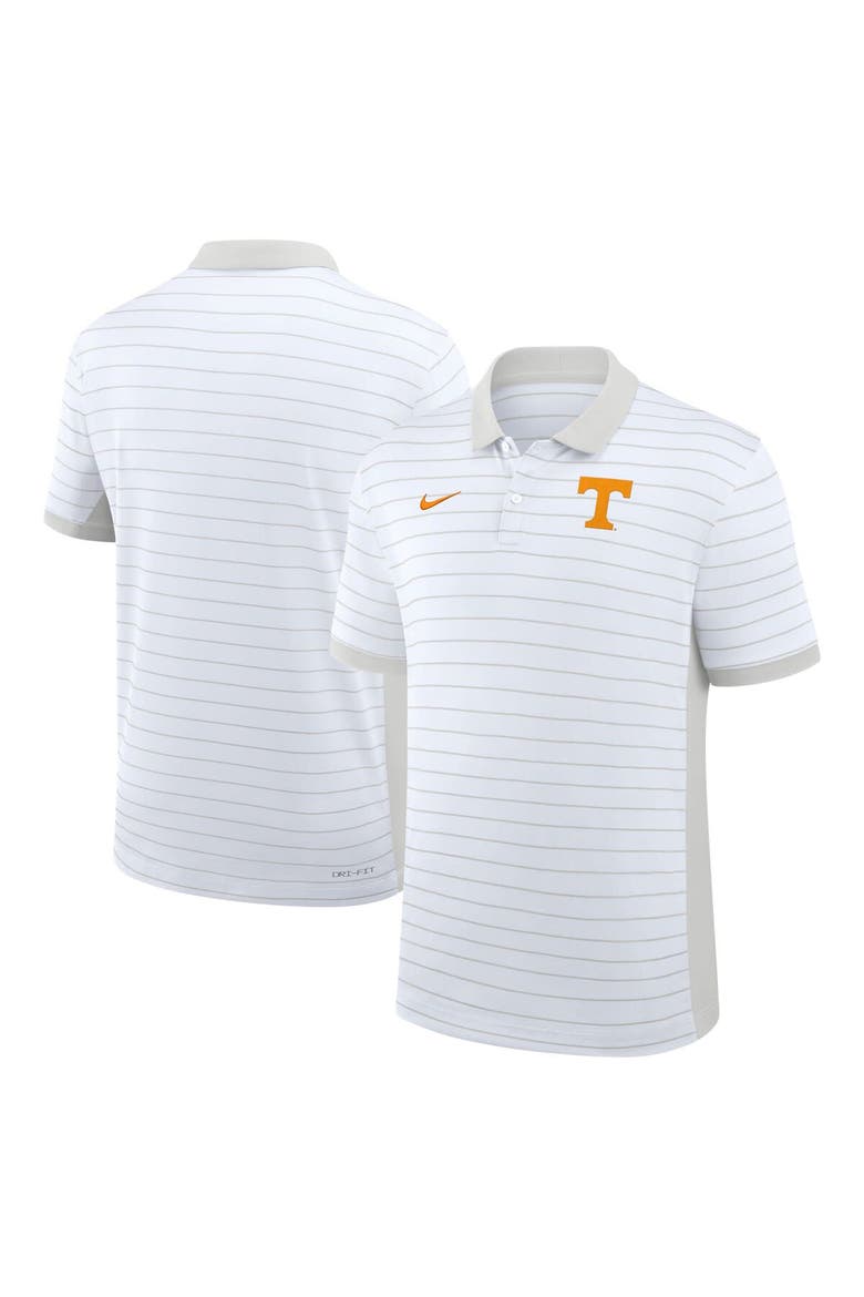 Men's Nike White Tennessee Volunteers 2025 Early Season Coaches Sideline Victory Stripe Performance Polo, Alternate, color, White