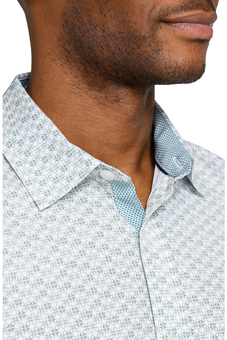 Circle Duo Woven Long Sleeve Basic, Alternate, color, WHITE/GREEN