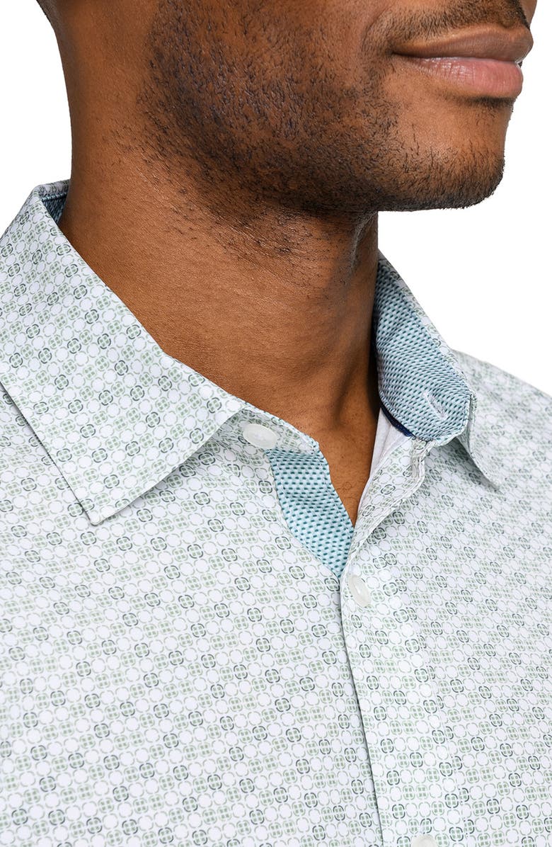 CONSTRUCT Circle Duo Woven Long Sleeve Basic, Alternate, color, White/Green