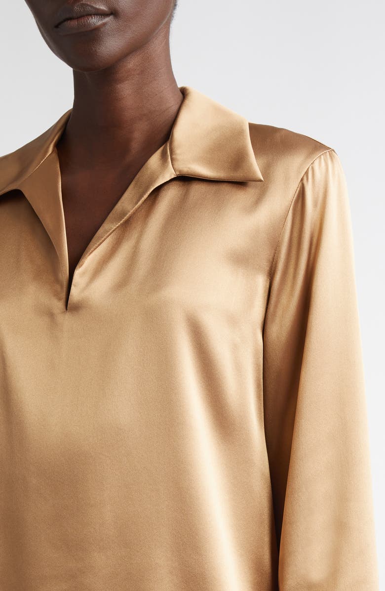 Lafayette 148 New York Silk Charmeuse Popover Top, Alternate, color, 