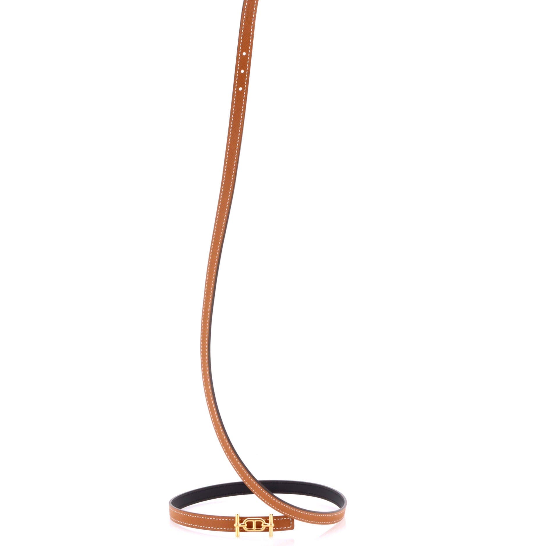 Pre-Owned Hermes Ancre Reversible Belt Leather Thin, Alternate, color, Brown