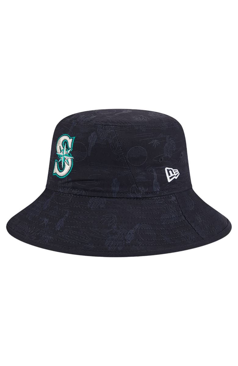 New Era Men's New Era Navy Seattle Mariners 2025 Spring Training All Over Print Bucket Hat, Main, color,