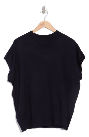 T Tahari Crewneck Shell Sweater In Black
