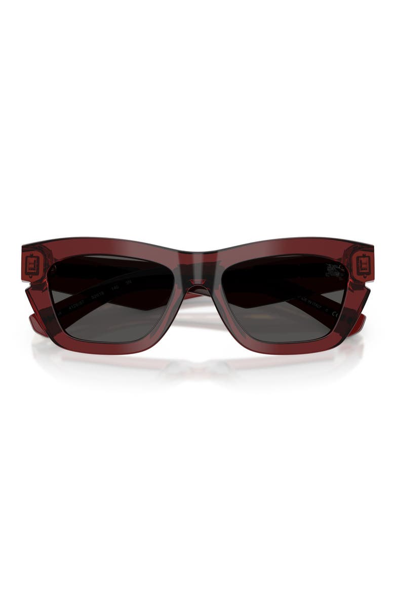 52mm Cat Eye Sunglasses, Alternate, color, BORDEAUX / DARK GREY