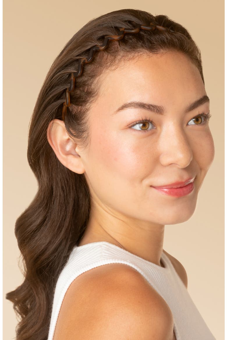 2-Pack Zigzag Headbands, Alternate, color, BLACK TORT