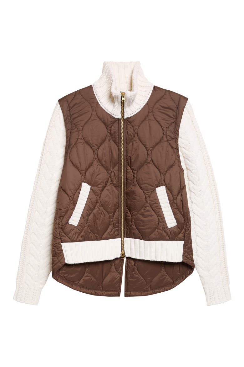 Patra Mixed Media Jacket, Alternate, color, ESPRESSO/ IVORY