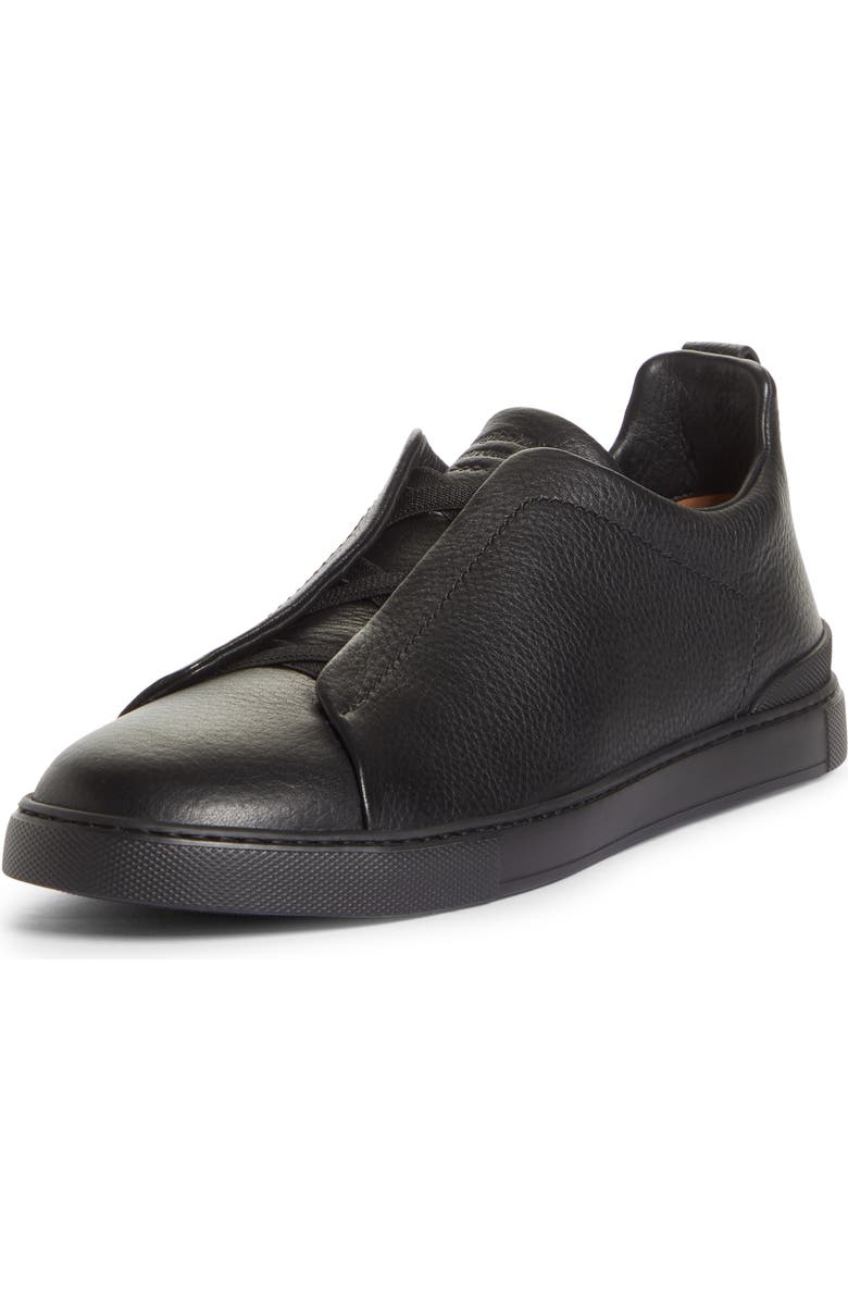 ZEGNA Triple Stitch Deerskin Leather Slip-On Sneaker, Main, color,